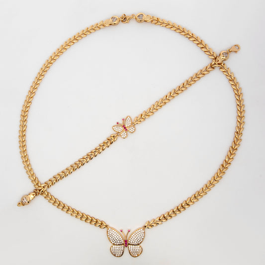 14k Yellow Gold Butterfly Set