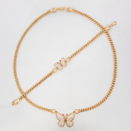 14k Yellow Gold Butterfly Set Style 2