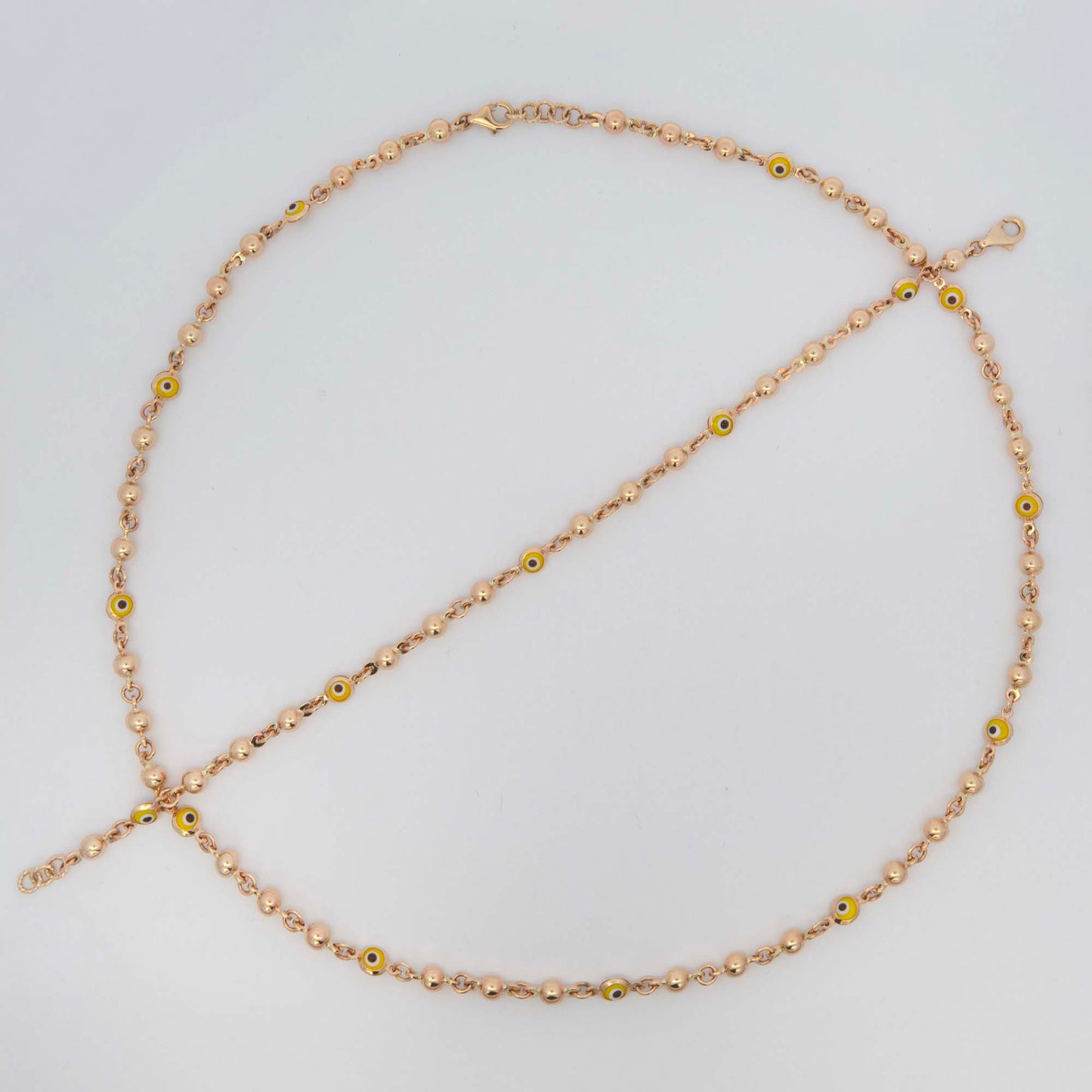 14K Yellow Gold Yellow Beaded Evil Eye Set