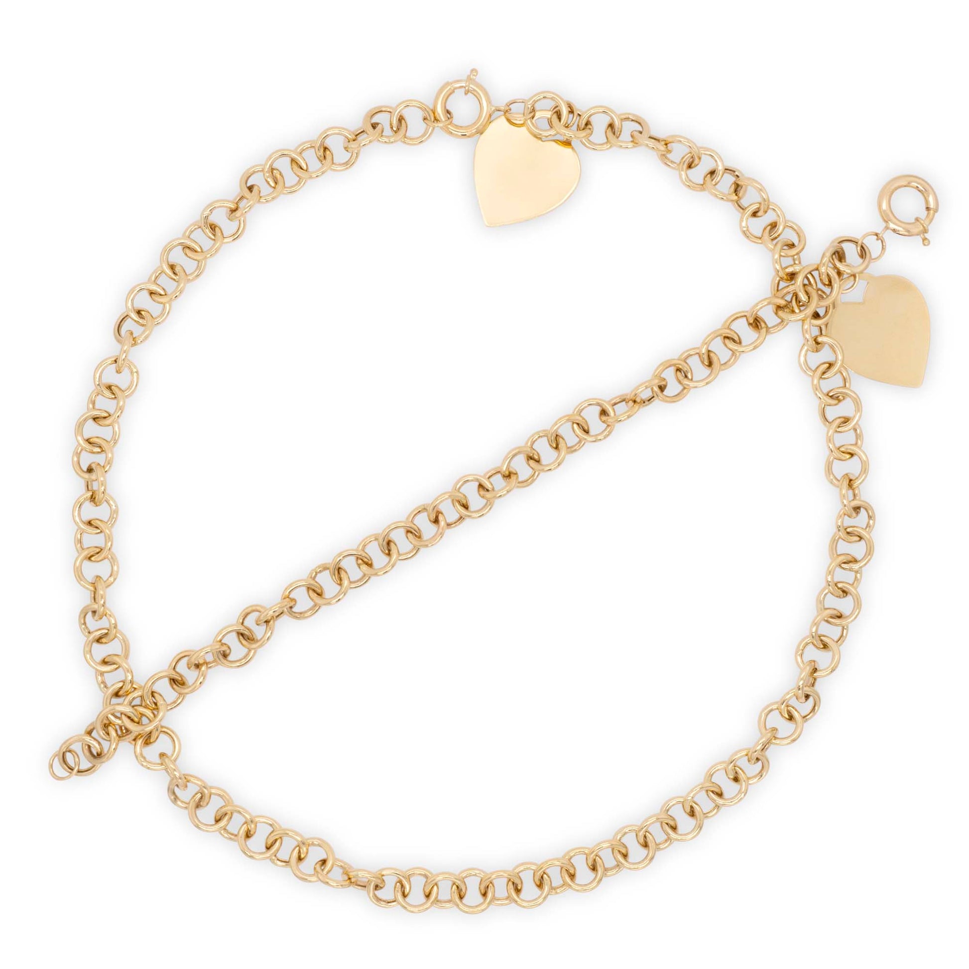 14K Yellow Gold Rolo Chain Big Heart Set