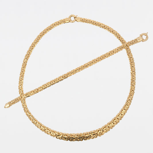 14k Yellow Gold Gradual Byzantine Set