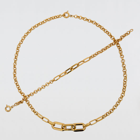 14k Yellow Gold Rolo & Paper Clip Set