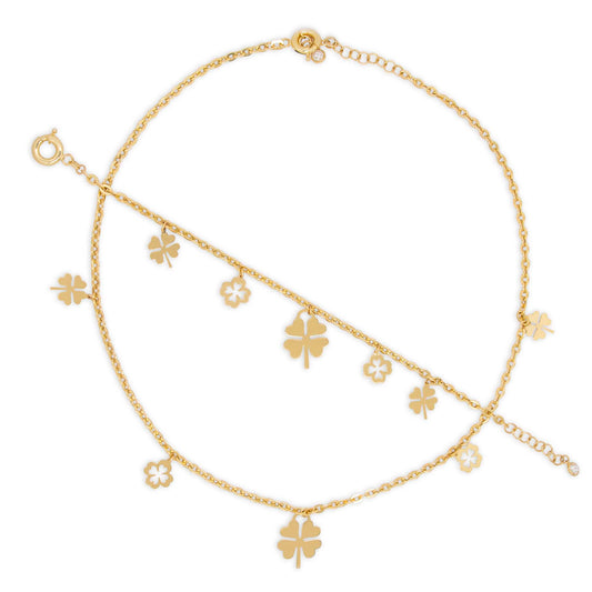 14K Yellow Gold Multi-Lucky Clover Set