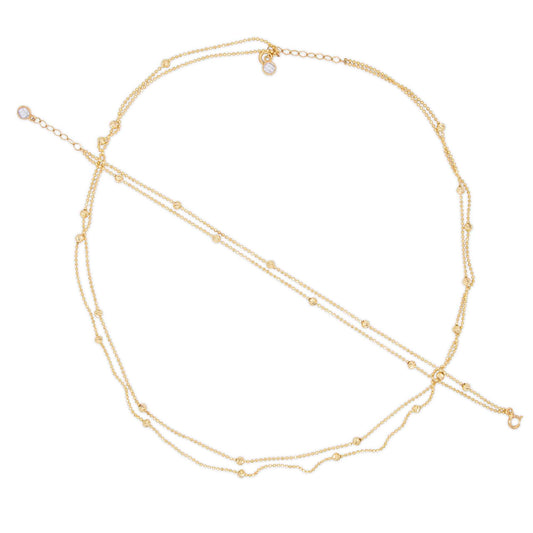 14K Yellow Gold Layered Beaded Set