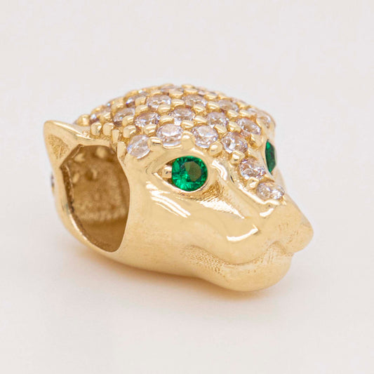 14k Yellow Gold Panther with CZ Accents Slider
