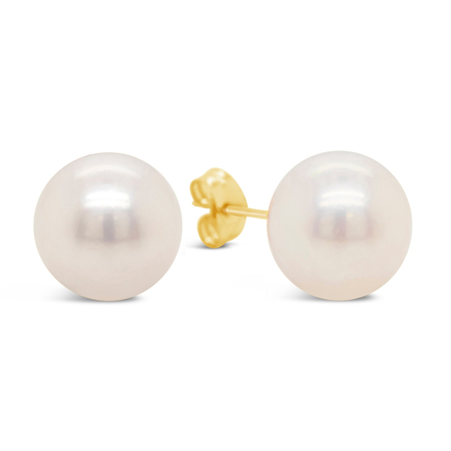 14K Yellow Gold 10mm Pearl Pushback Earrings
