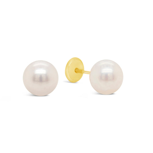 14K Yellow Gold 6mm Pearl Screwback Earrings