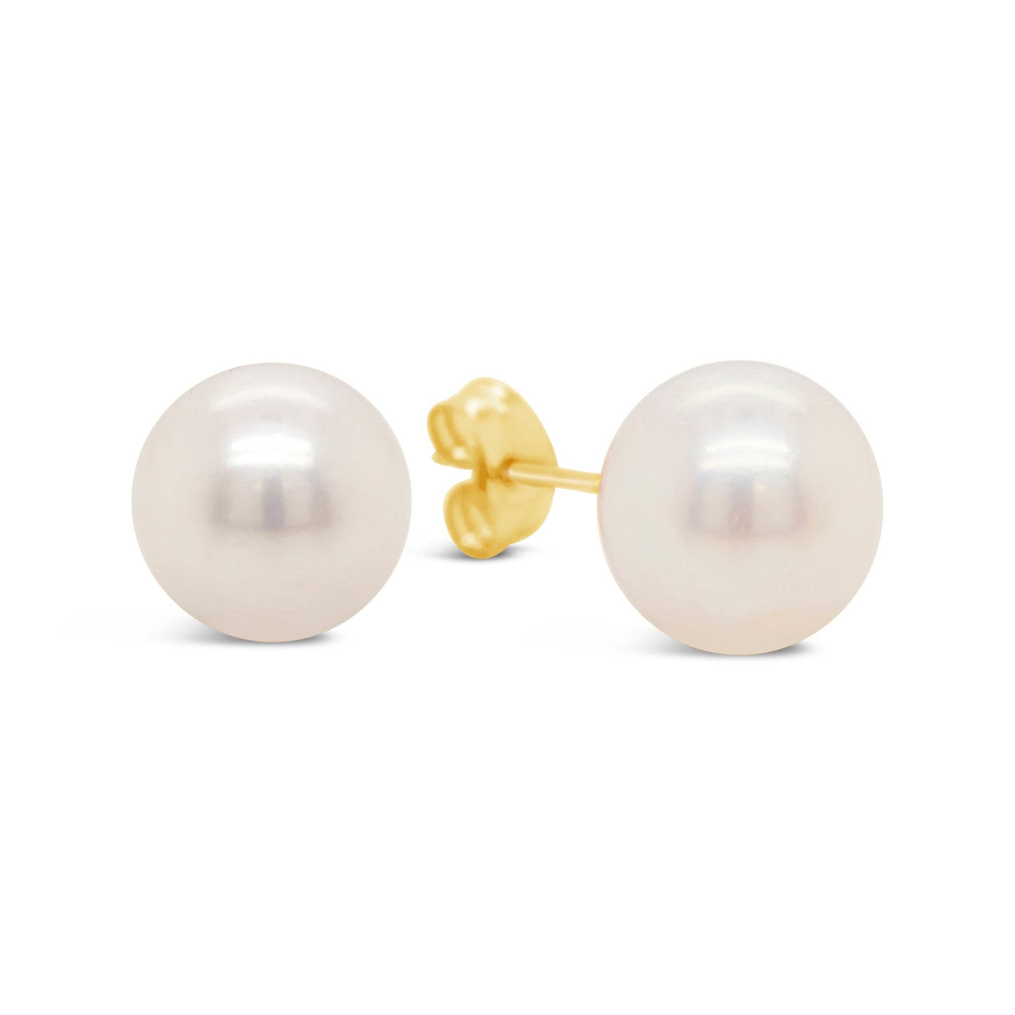 14K Yellow Gold 9mm Pearl Pushback Earrings