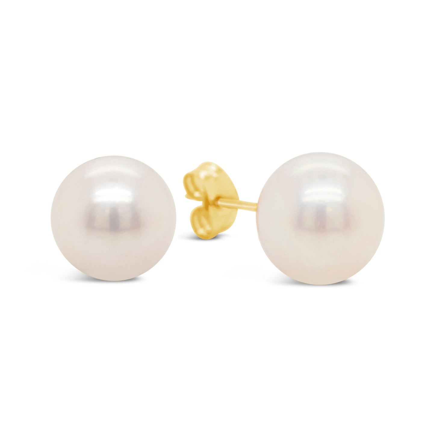 14K Yellow Gold 9.5mm Pearl Pushback Earrings