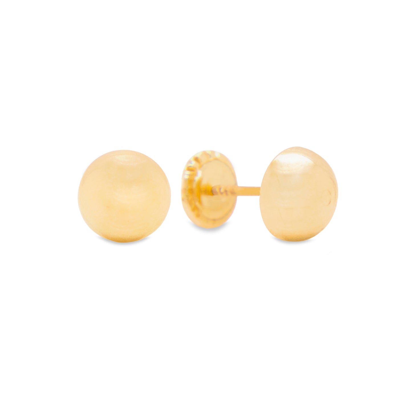 14K Yellow Gold 3MM Half Ball Stud Screwback Earrings