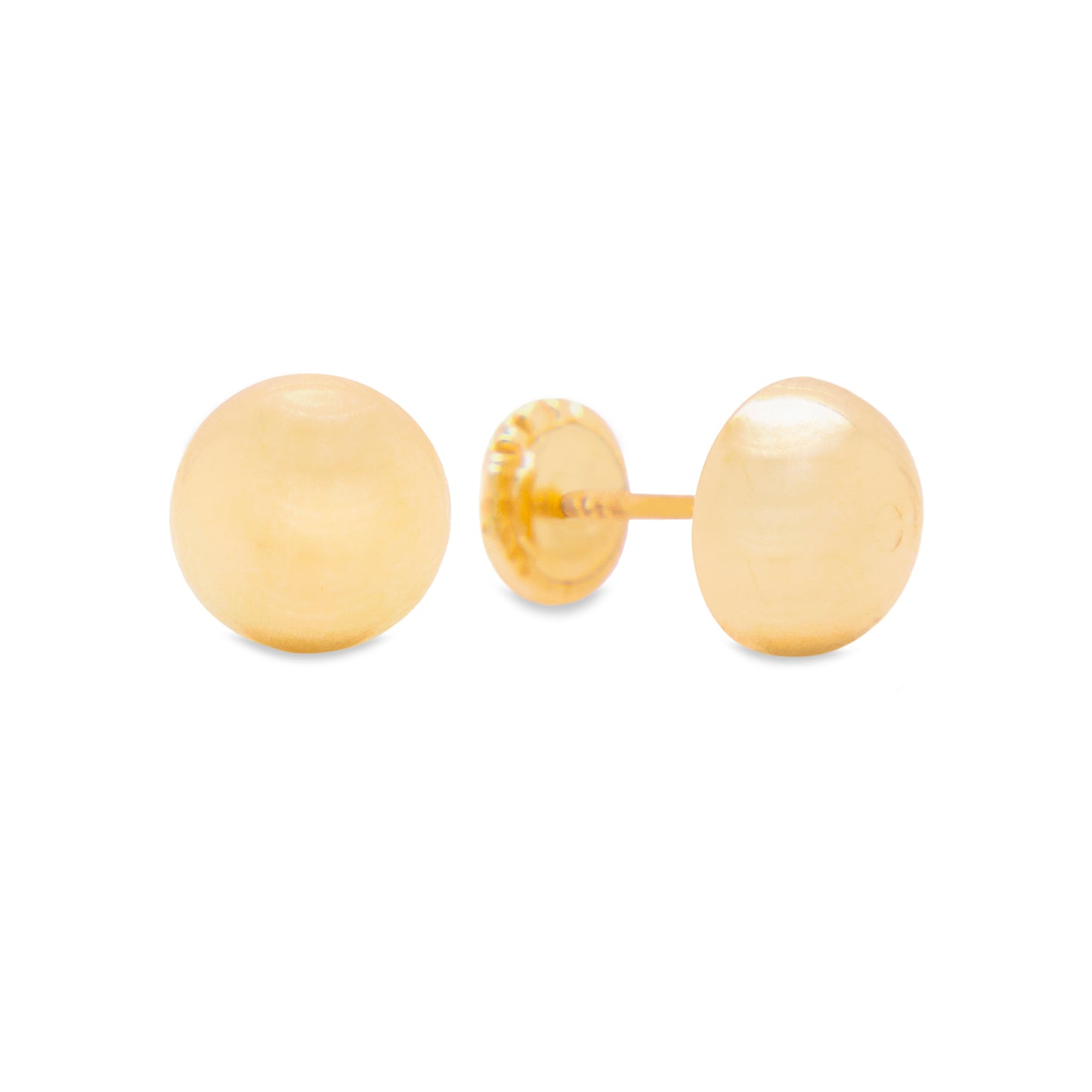 14K Yellow Gold 4MM Half Ball Stud Screwback Earrings