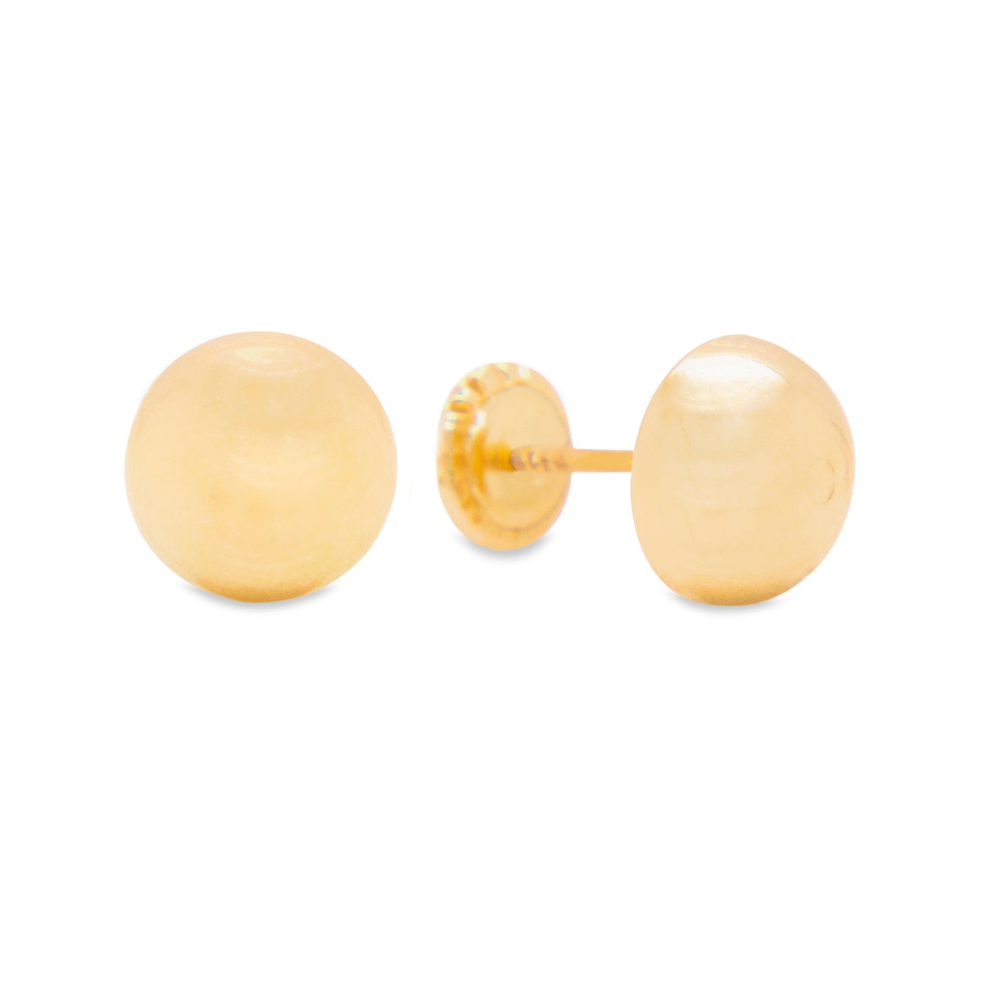 14K Yellow Gold 5MM Half Ball Stud Screwback Earrings