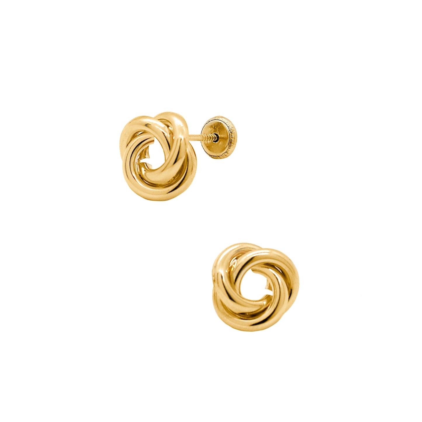 14K Yellow Gold Small Classic Knot Screwback Earrings