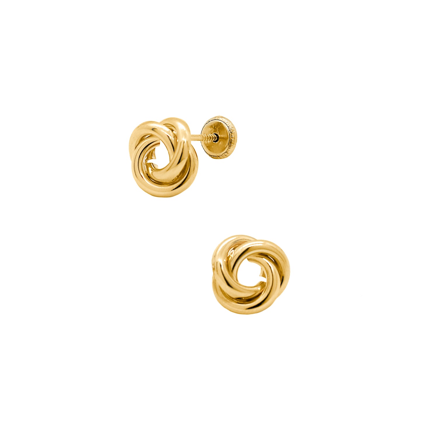 14K Yellow Gold Extra Small Classic Knot Screwback Earrings