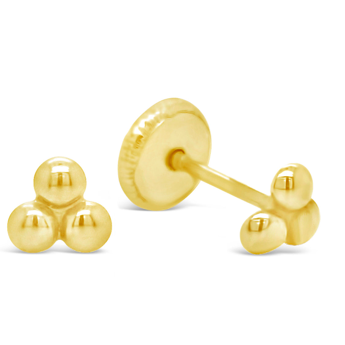 14K Yellow Gold Medium Cluster Screwback Earrings
