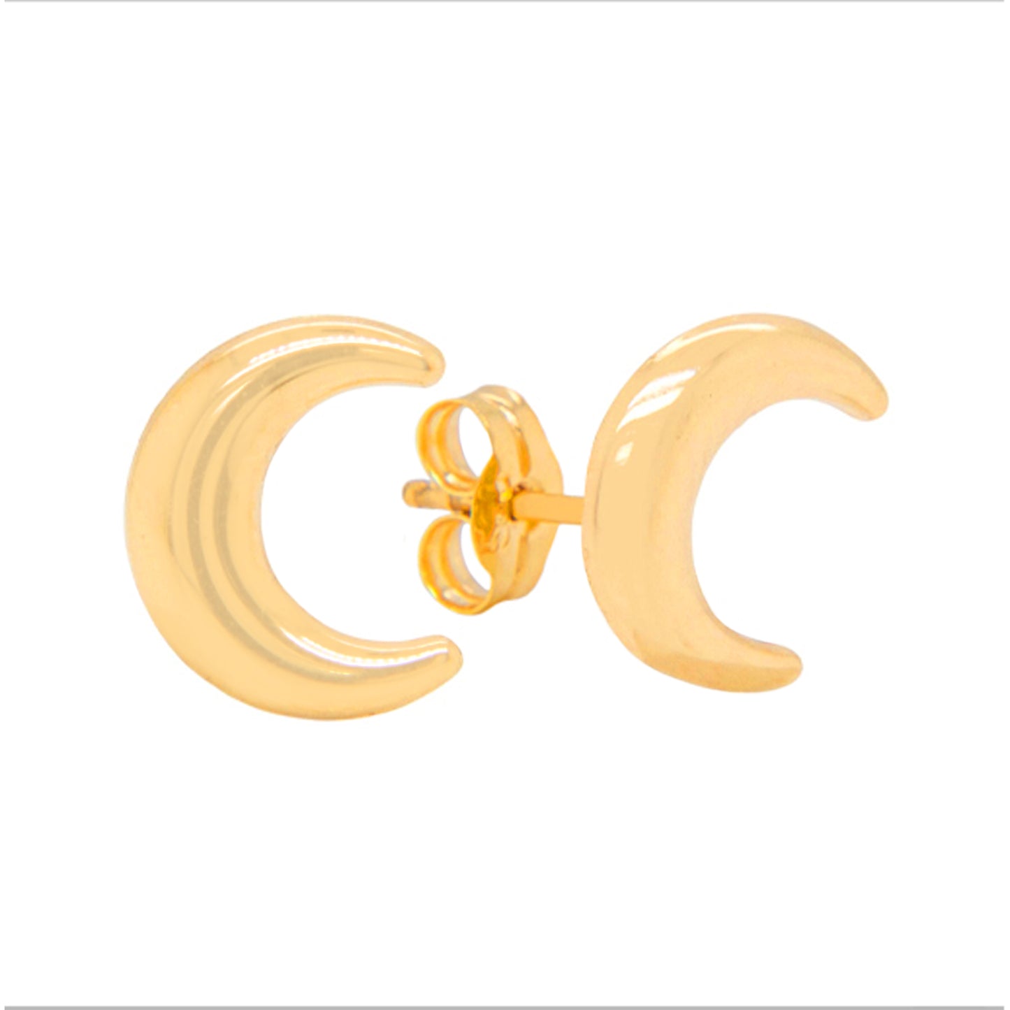 14K Yellow Gold Large Lunar Screwback Earrings