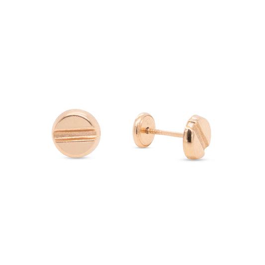 14K Rose Gold Medium Head Stud Screwback Earrings