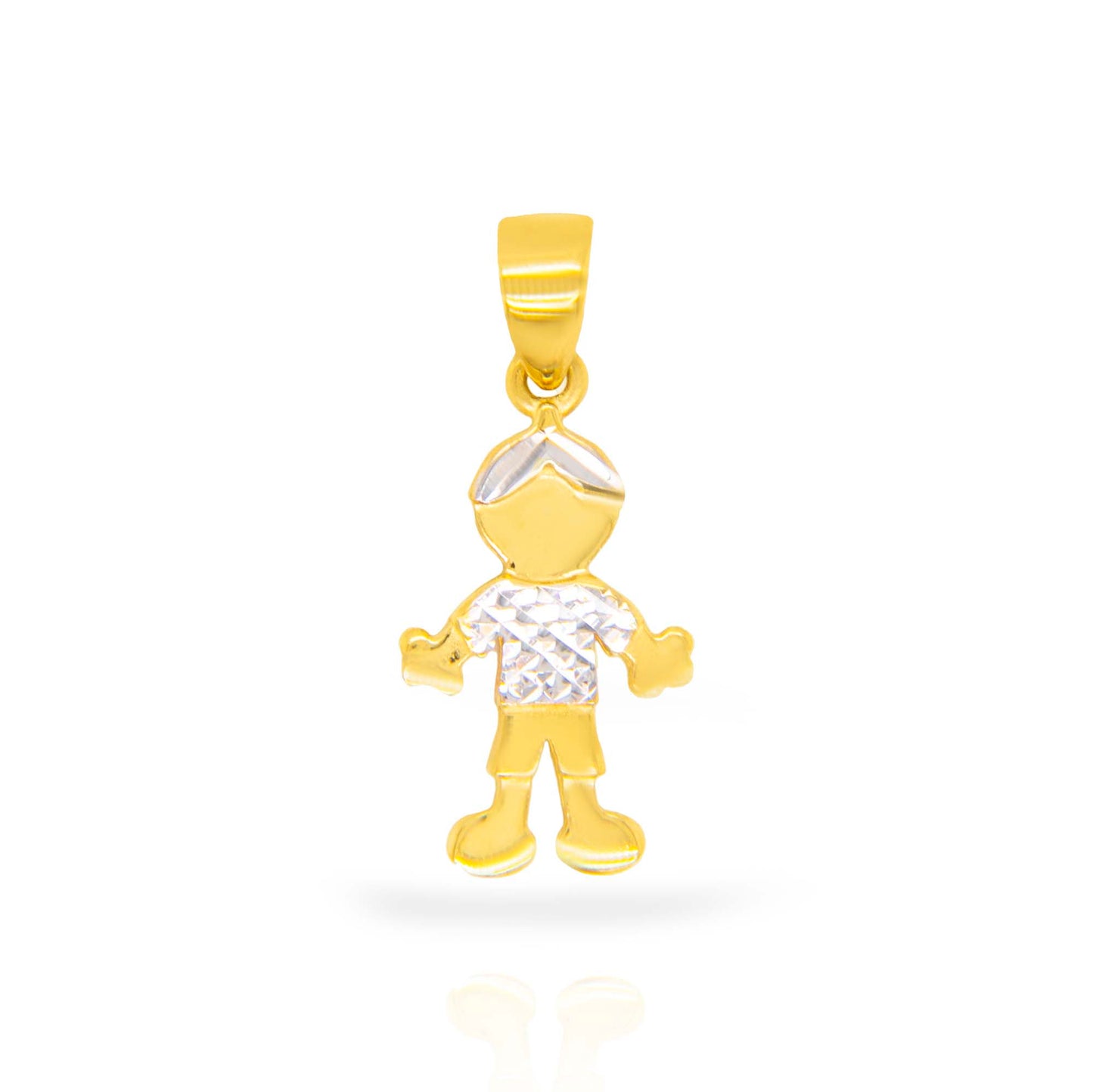 14k 2 Tones Gold Boy Pendant