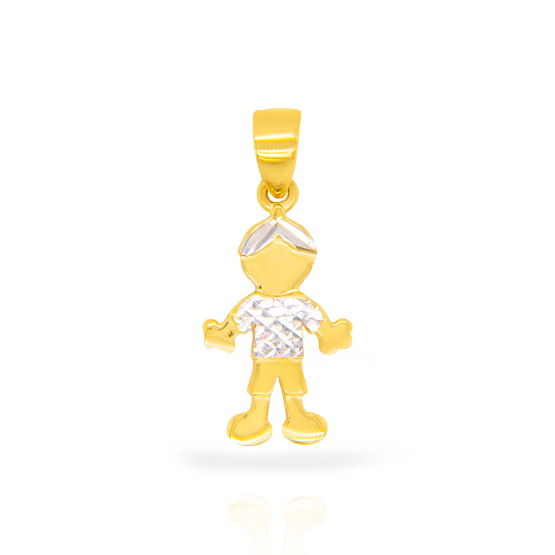 14k 2 Tones Gold Boy Pendant