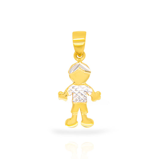 14k 2 Tones Gold Boy Pendant