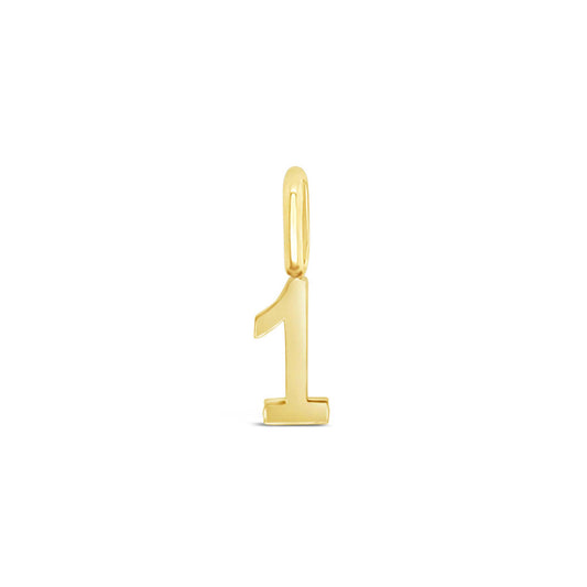 14k Yellow Gold Tiny Number Pendant