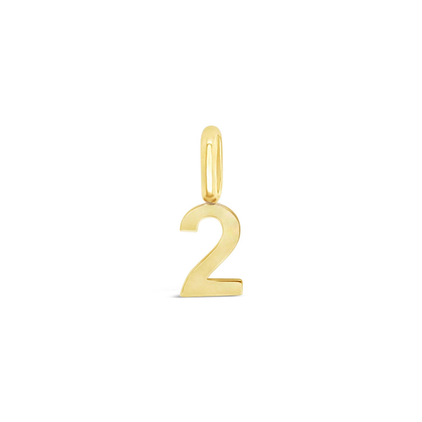 14k Yellow Gold Tiny Number Pendant