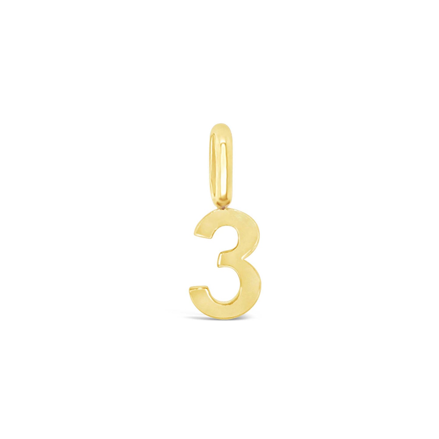 14k Yellow Gold Tiny Number Pendant