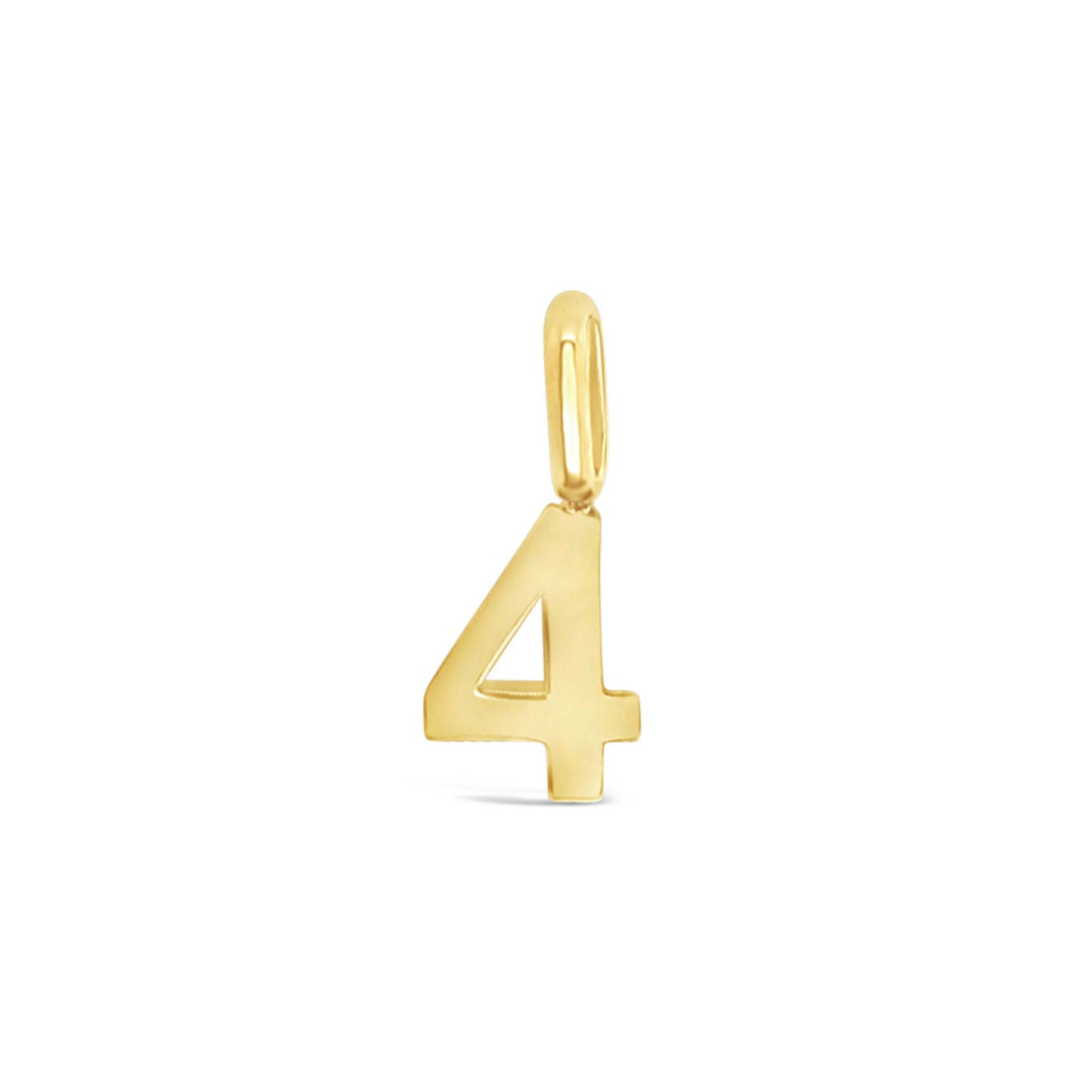 14k Yellow Gold Tiny Number Pendant