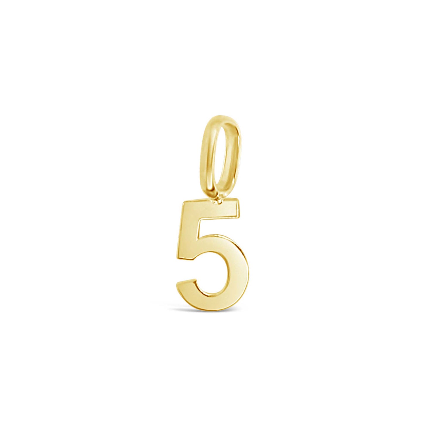14k Yellow Gold Tiny Number Pendant