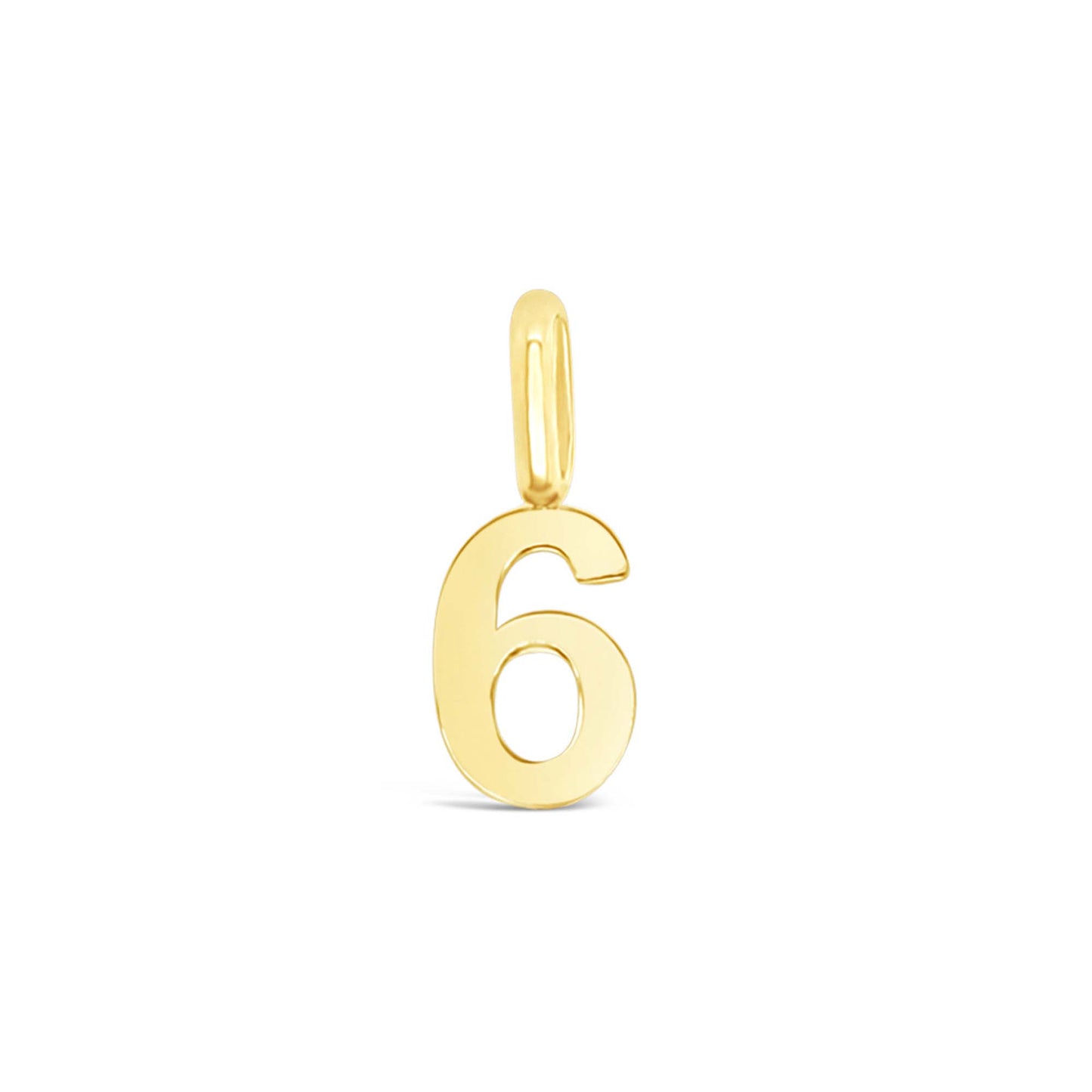 14k Yellow Gold Tiny Number Pendant