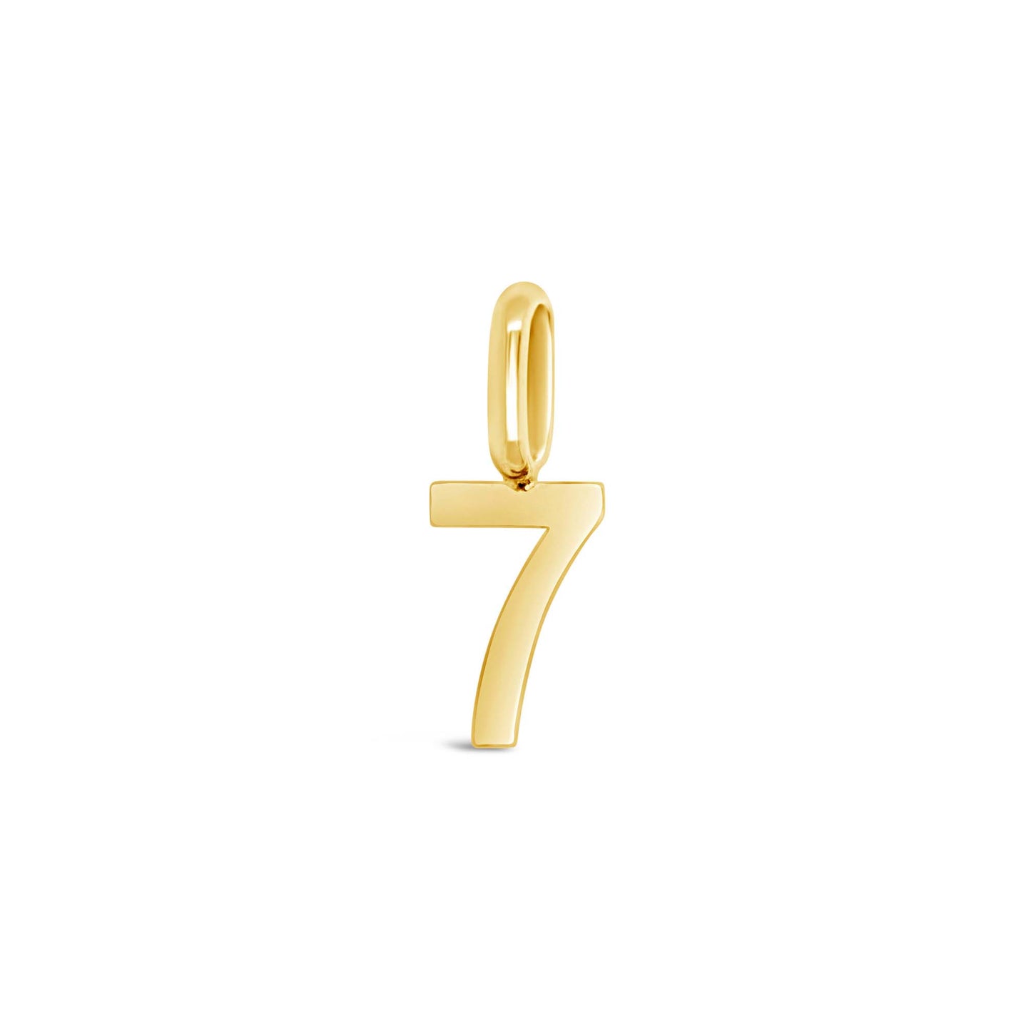 14k Yellow Gold Tiny Number Pendant