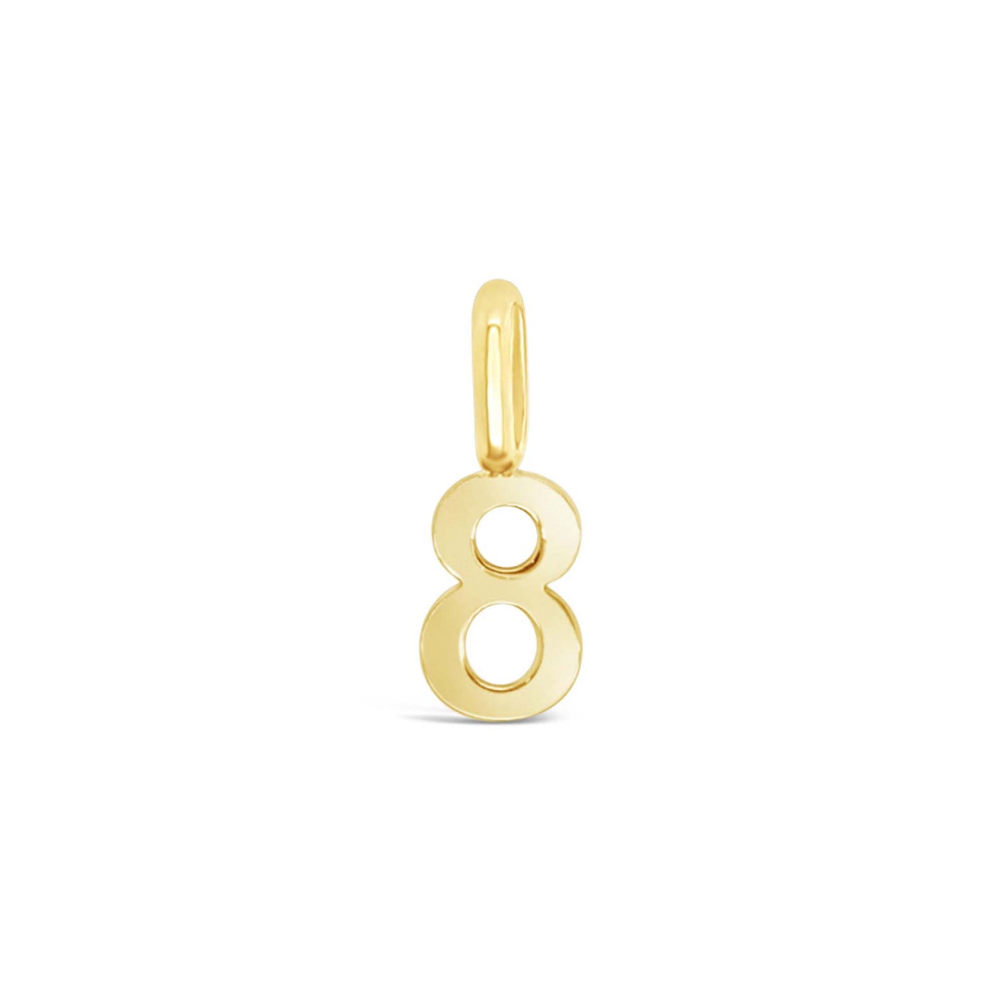 14k Yellow Gold Tiny Number Pendant