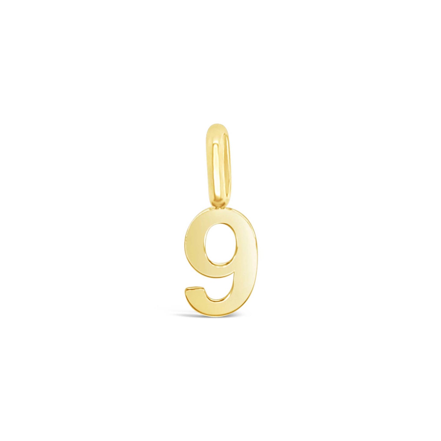 14k Yellow Gold Tiny Number Pendant