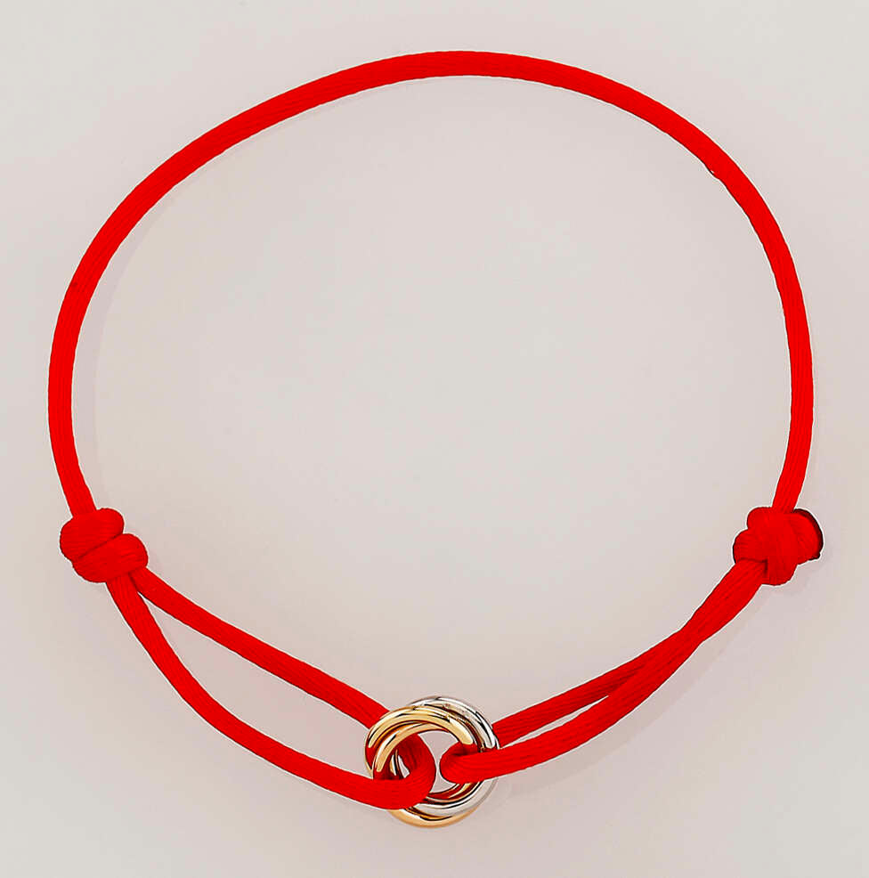14K Yellow Gold Red String Knot Bracelet