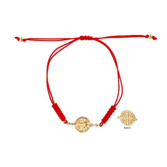 14K Yellow Gold San Benito Red String Bracelet-1