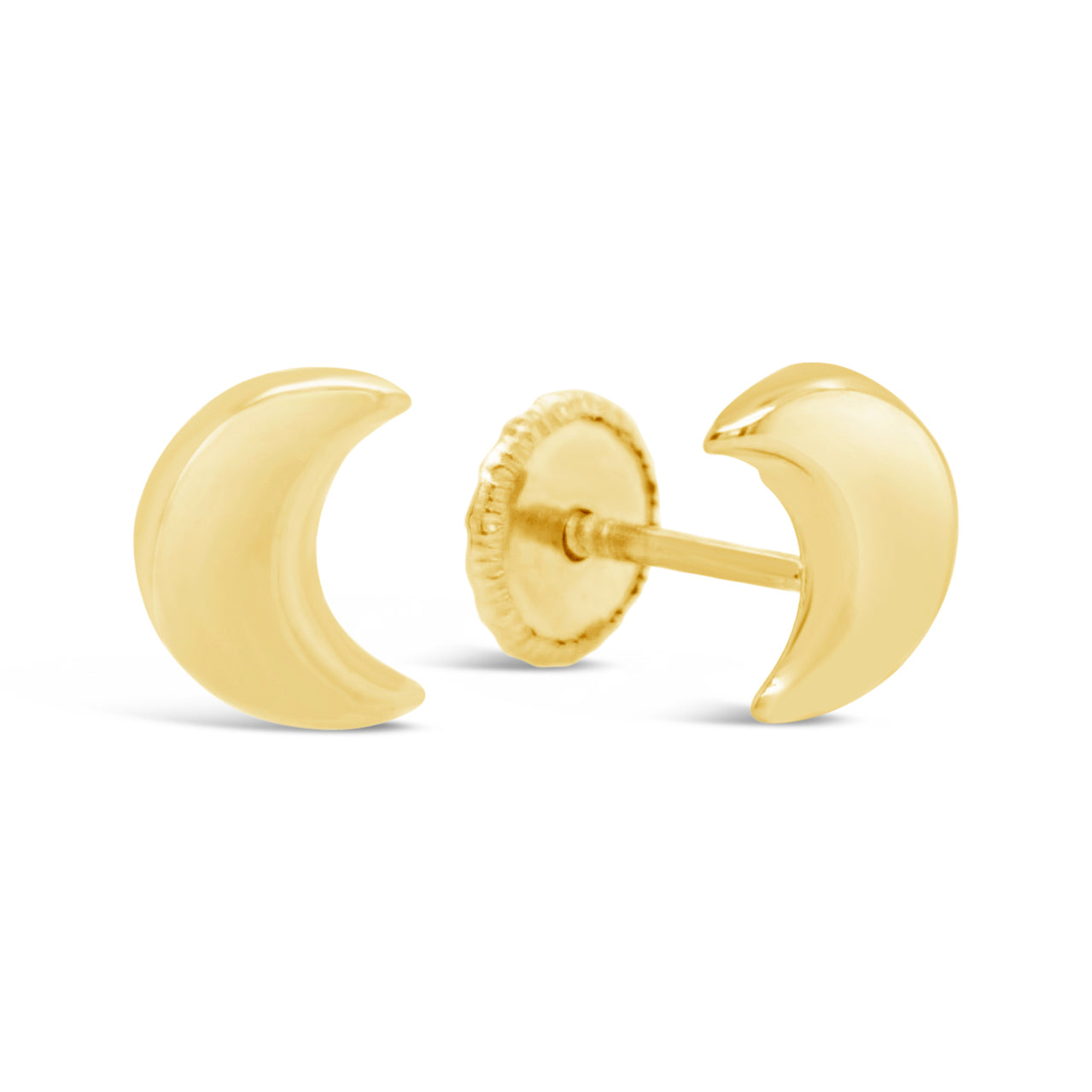 14K Yellow Gold Medium Lunar Screwback Earrings